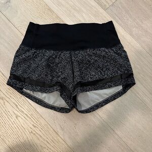 Lululemon athletic shorts black with white dots